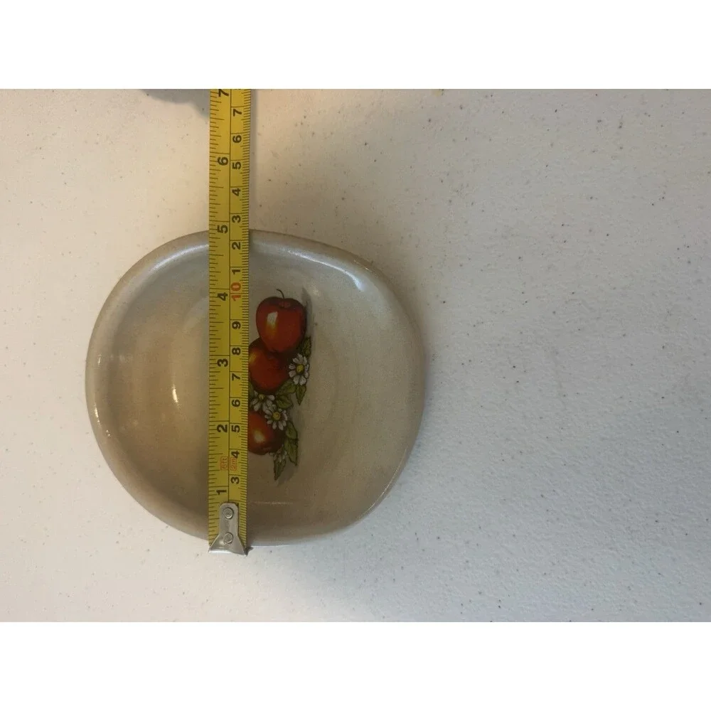 Stoneware Pottery Spoon Rest Apples Texas Country VTG 80s